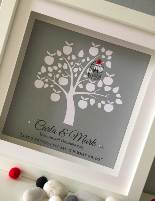 a beautiful personalised framed gift for engagement