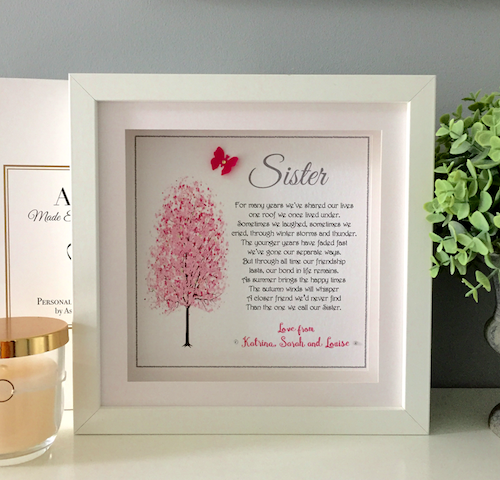 Sister Personalised Frame as cute as a button frames
