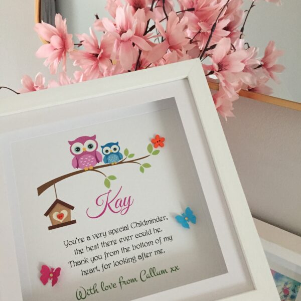 Childminder gift As Cute as a Button Personalised Framed Prints