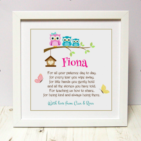 childminder gift as cute as a button frames