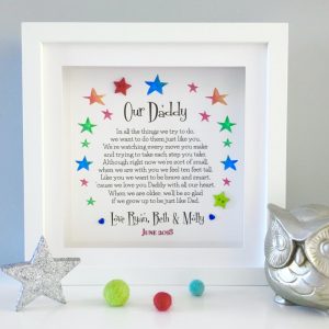 fathers Day As Cute as a Button Personalised Framed Prints
