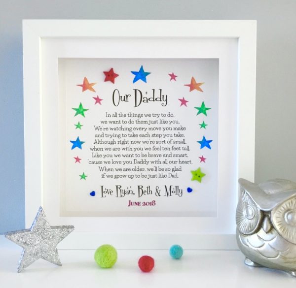 fathers Day As Cute as a Button Personalised Framed Prints