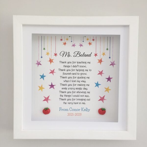 As Cute as a Button Personalised Framed Prints teacher frame