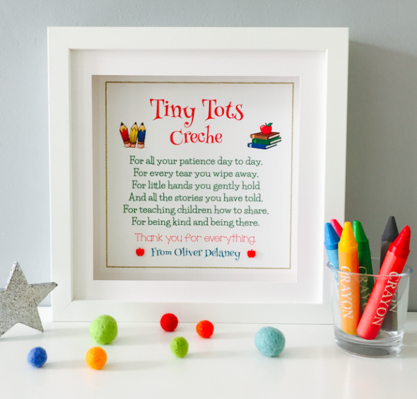 Personalised Thank You School/ Nursery/ Creche. Thank You Gift. UniqueTeacher Gift. Childminder Gift. Thank you Sign/Plaque. Child Carer.