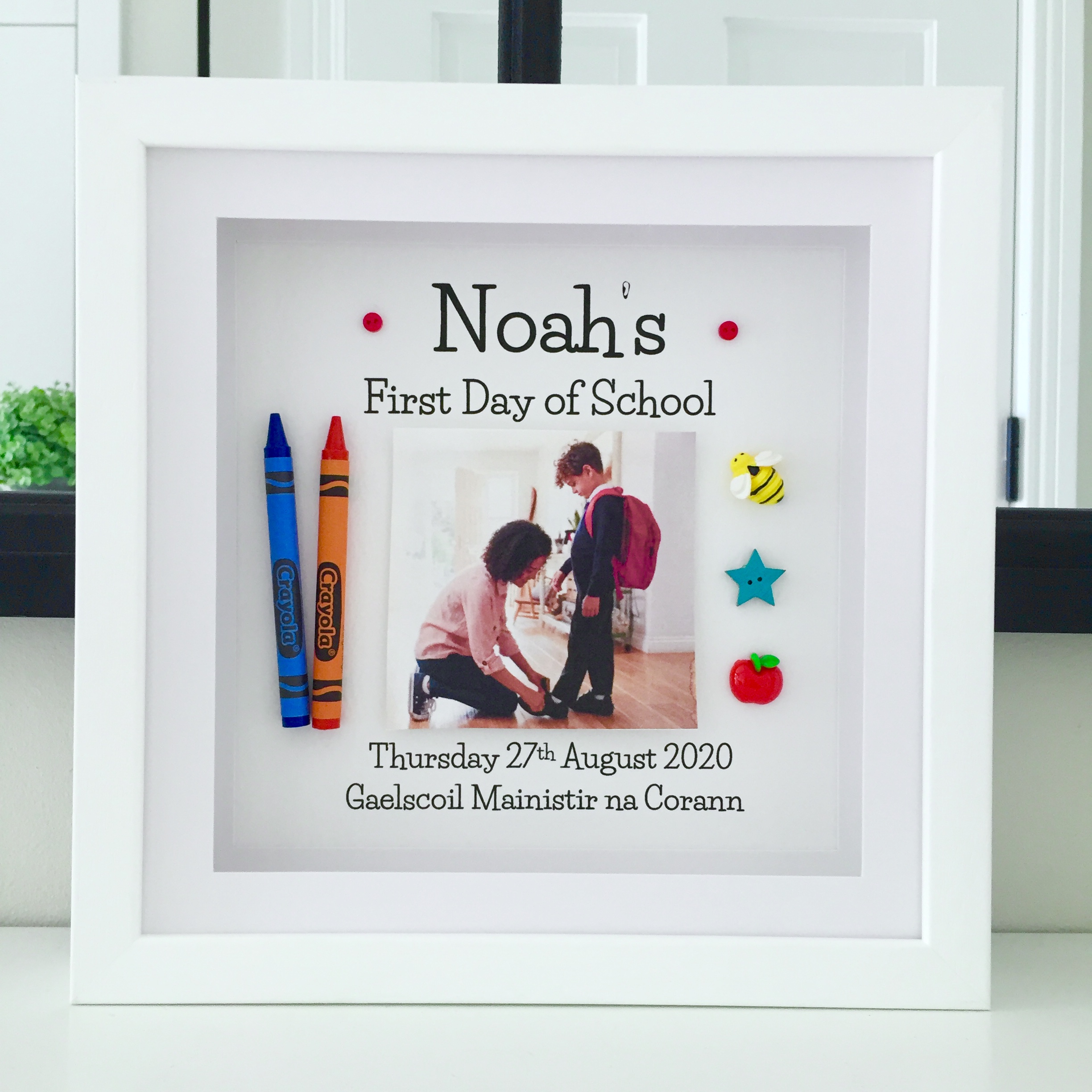 Personalised First Day at School / Preschool Crayons Frame - As Cute as a  Button