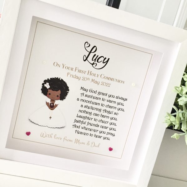 communion gift As Cute as a Button Personalised Framed Prints