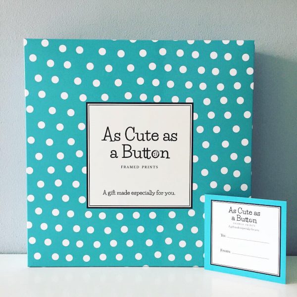 As Cute as a Button Personalised Framed Prints confirmation gift for boy