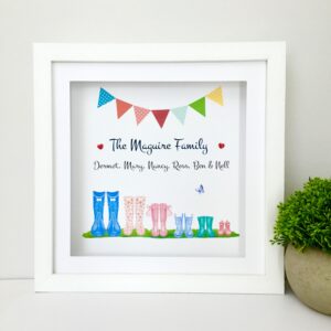 personalised wellies As Cute as a Button Personalised Framed Prints