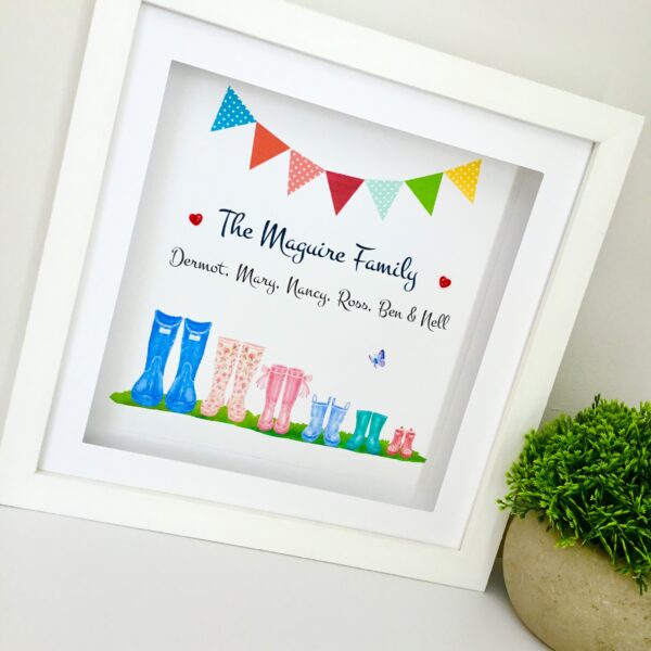 personalised wellie boots As Cute as a Button Personalised Framed Prints