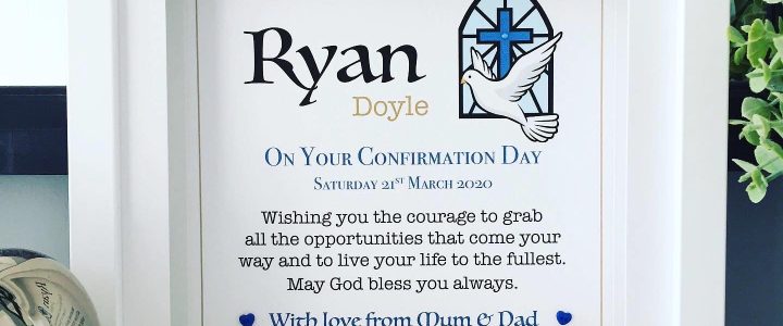 As Cute as a Button Personalised Frames for communion and confirmation