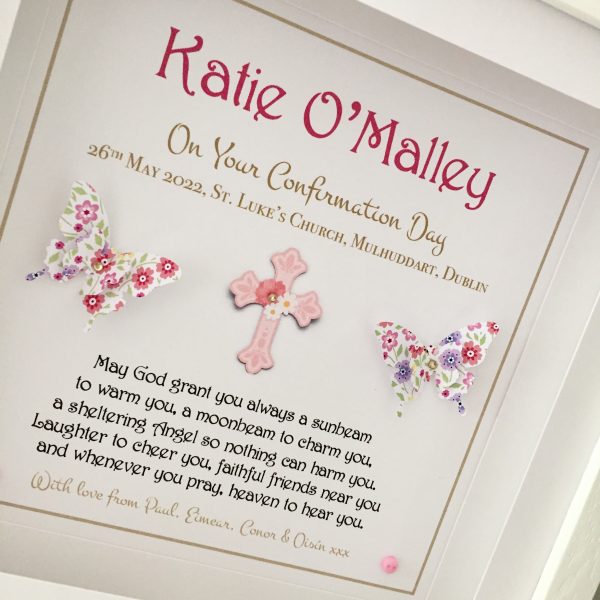 Personalised Confirmation Frame for Girl As Cute as a Button Personalised Framed Prints
