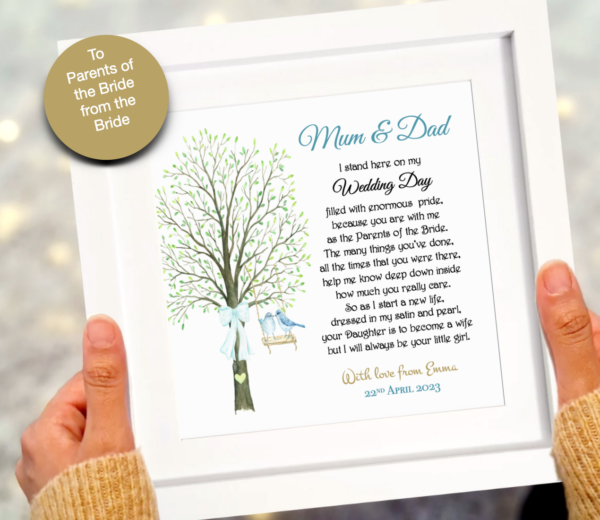 As Cute as a Button Personalised Framed Prints parents of the bride