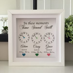 As Cute as a Button Personalised Frames Prints sibling clocks