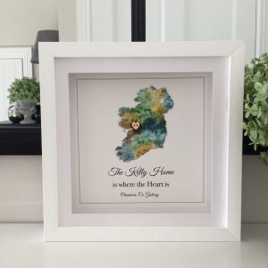 As Cute as a Button Personalised Frames Prints ireland map