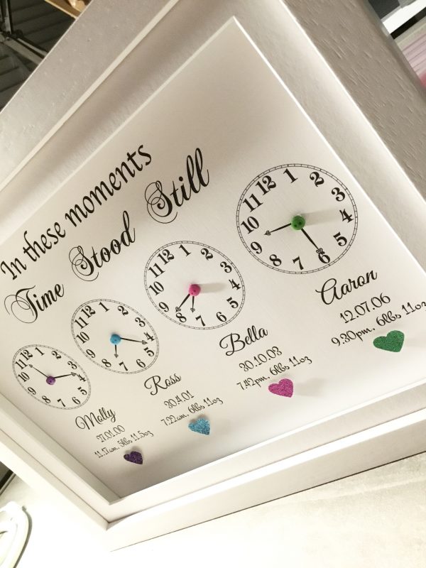 Sibling Clocks As Cute as a Button Personalised Framed Prints