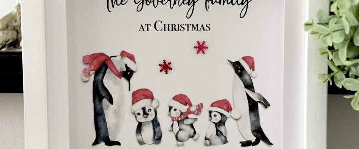 Personalised Christmas Penguins Frame