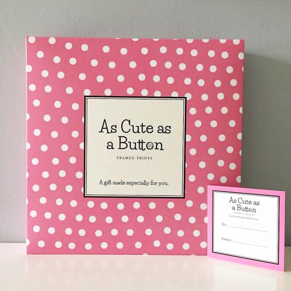 As Cute as a Button Personalised Framed Prints confirmation gift