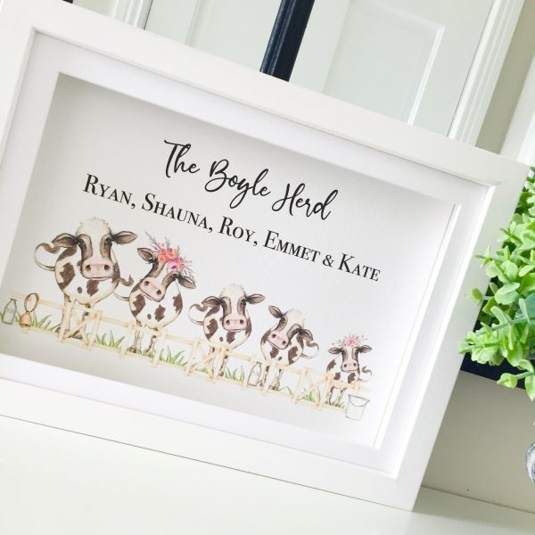 As Cute as a Button Personalised Framed Prints cows