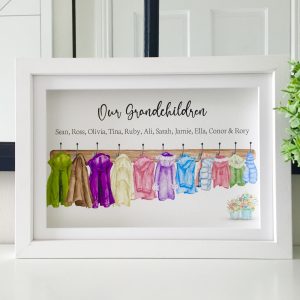 As Cute as a Button Personalised Framed Prints Hanging coats frame A4