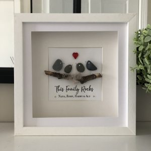 pebble art As Cute as a Button Personalised Framed Prints