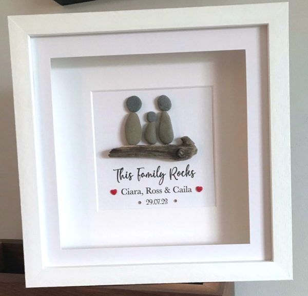 Personalised Pebble art frame As Cute as a Button Personalised Framed Prints