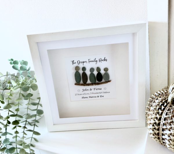 Personalised Pebble art frame As Cute as a Button Personalised Framed Prints