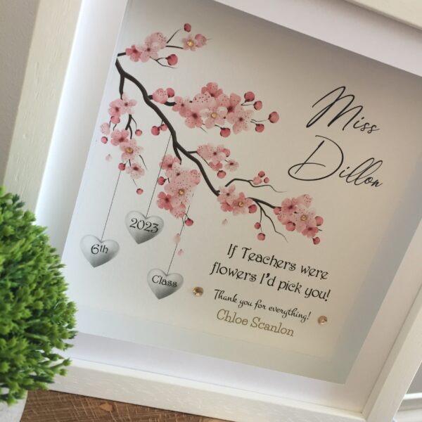 Teacher Cherry Blossom As Cute as a Button Personalised Framed Prints