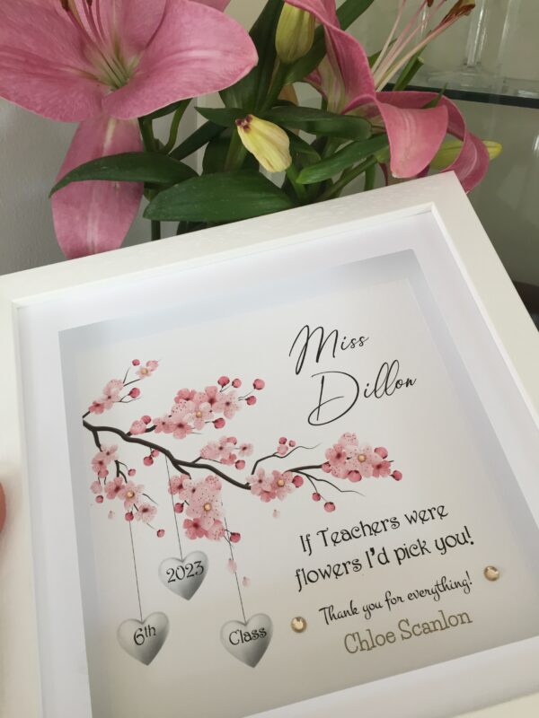 Teacher Cherry Blossom As Cute as a Button Personalised Framed Prints