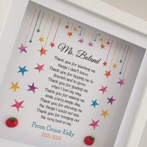 As Cute as a Button Personalised Framed Prints teacher frame