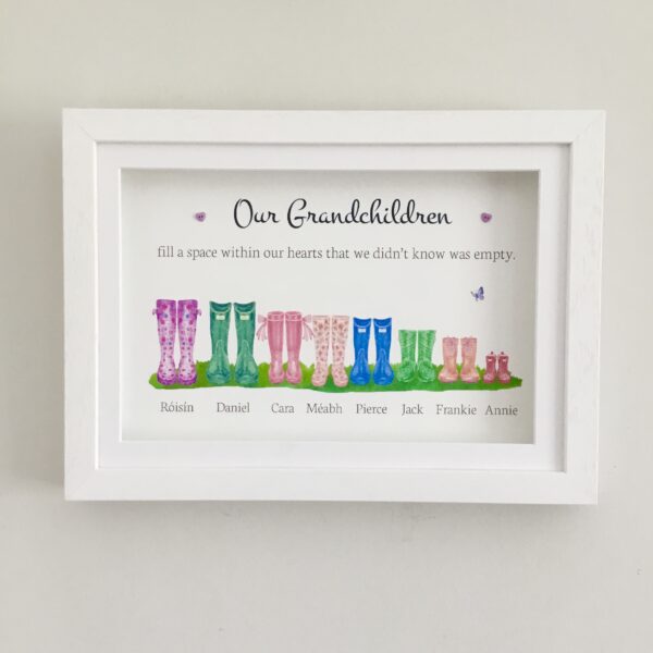 wellies frame As Cute as a Button Personalised Framed Prints