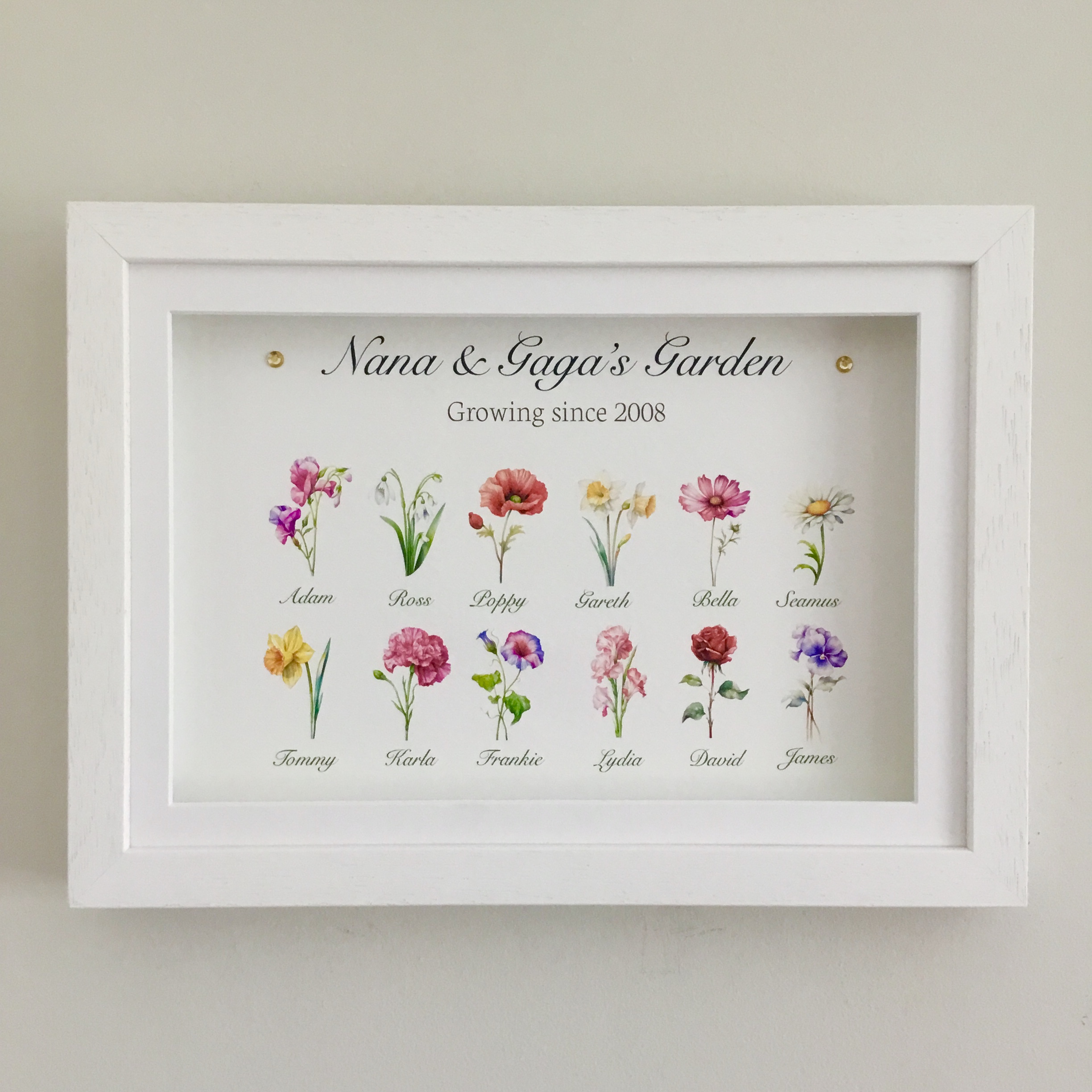 As Cute as a Button Personalised Framed Prints flowers frame