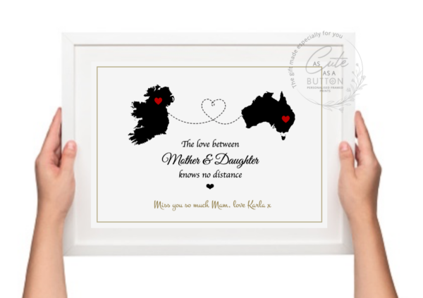 As Cute as a Button Personalised Framed Prints map