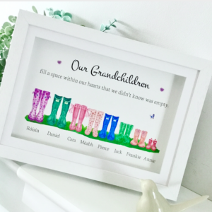 personalised wellies frame As Cute as a Button Personalised Framed Prints