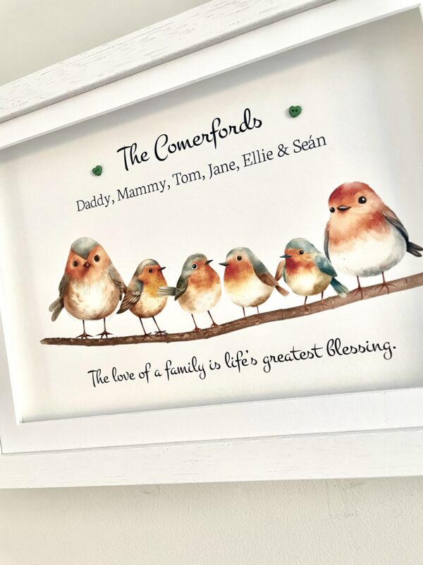 robin frame As Cute as a Button Personalised Framed Prints
