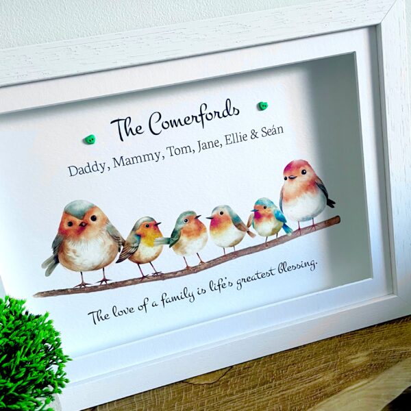robin frame As Cute as a Button Personalised Framed Prints